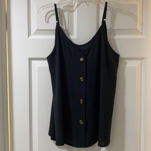 Black Button-down Tank